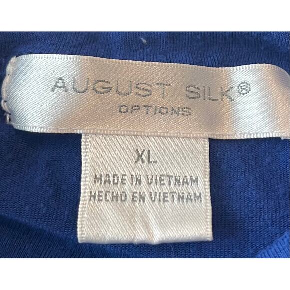 AUGUST SILK OPTIONS LONG SLEEVE TURTLENECK TOP, WOMENS, XL, NAVY BLUE - Picture 10 of 12